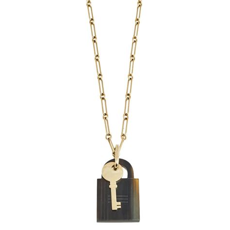 hermes gold tone necklace